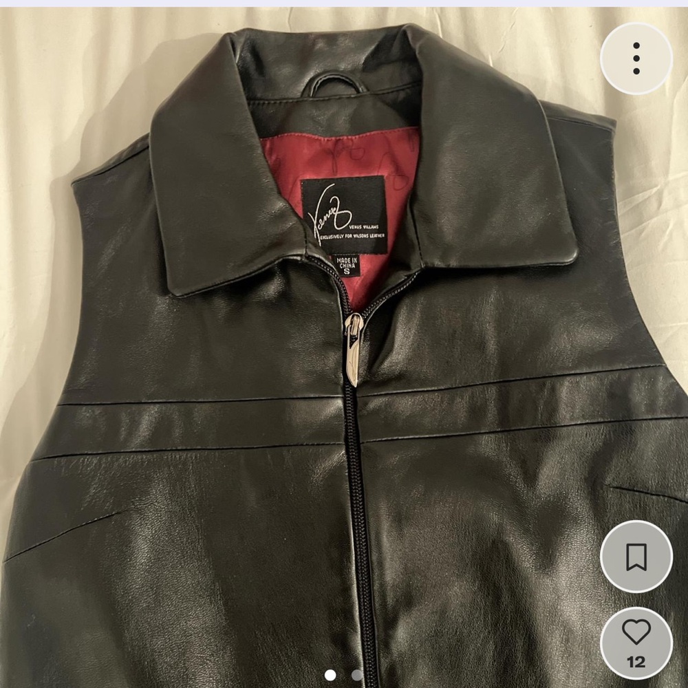 Black Leather Zip Up Vest